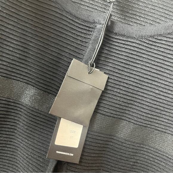 YOANA BARASCHI Black Mesh Knit Snap Button Long Sleeve Jacket MEDIUM NWT - Picture 5 of 8